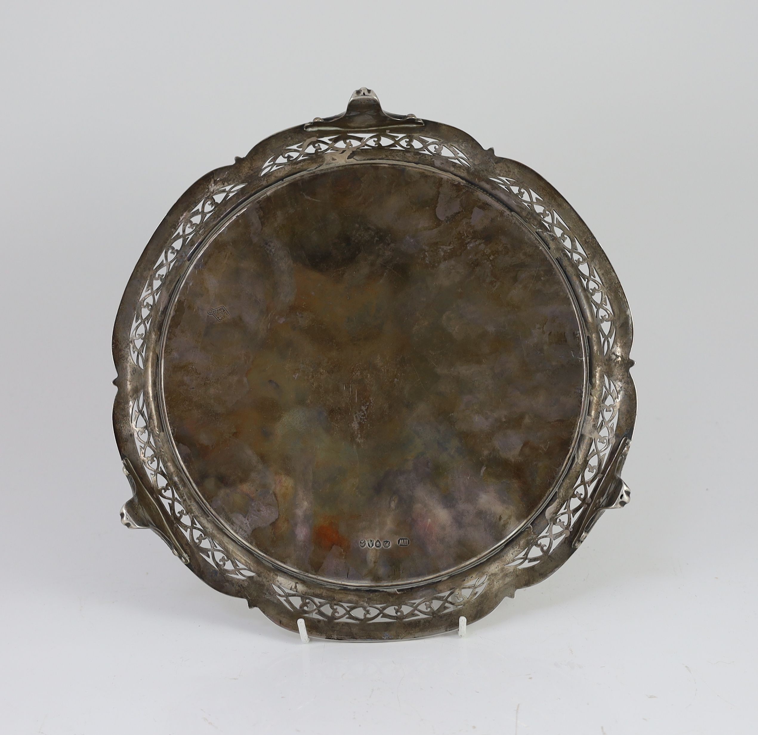 A Victorian silver circular salver, by Henry Wilkinson & Co Ltd